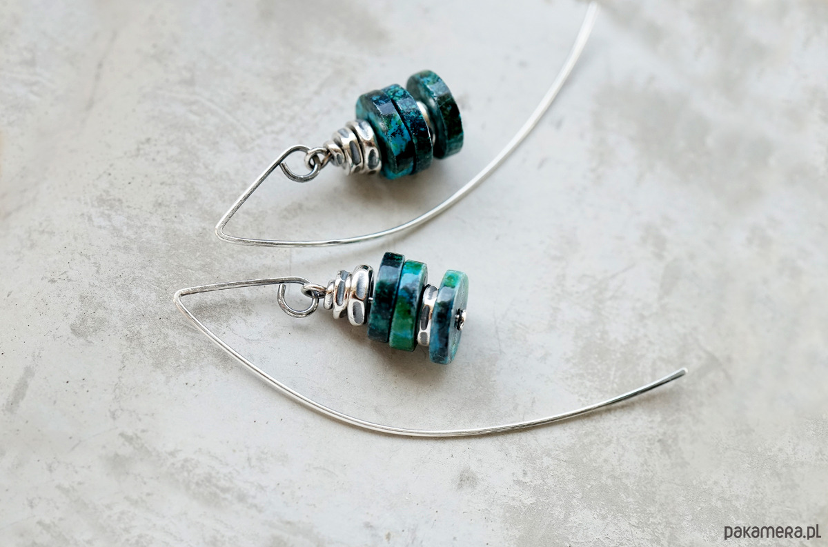 kolczyki srebrne LAGO - srebro i chryzokola 4