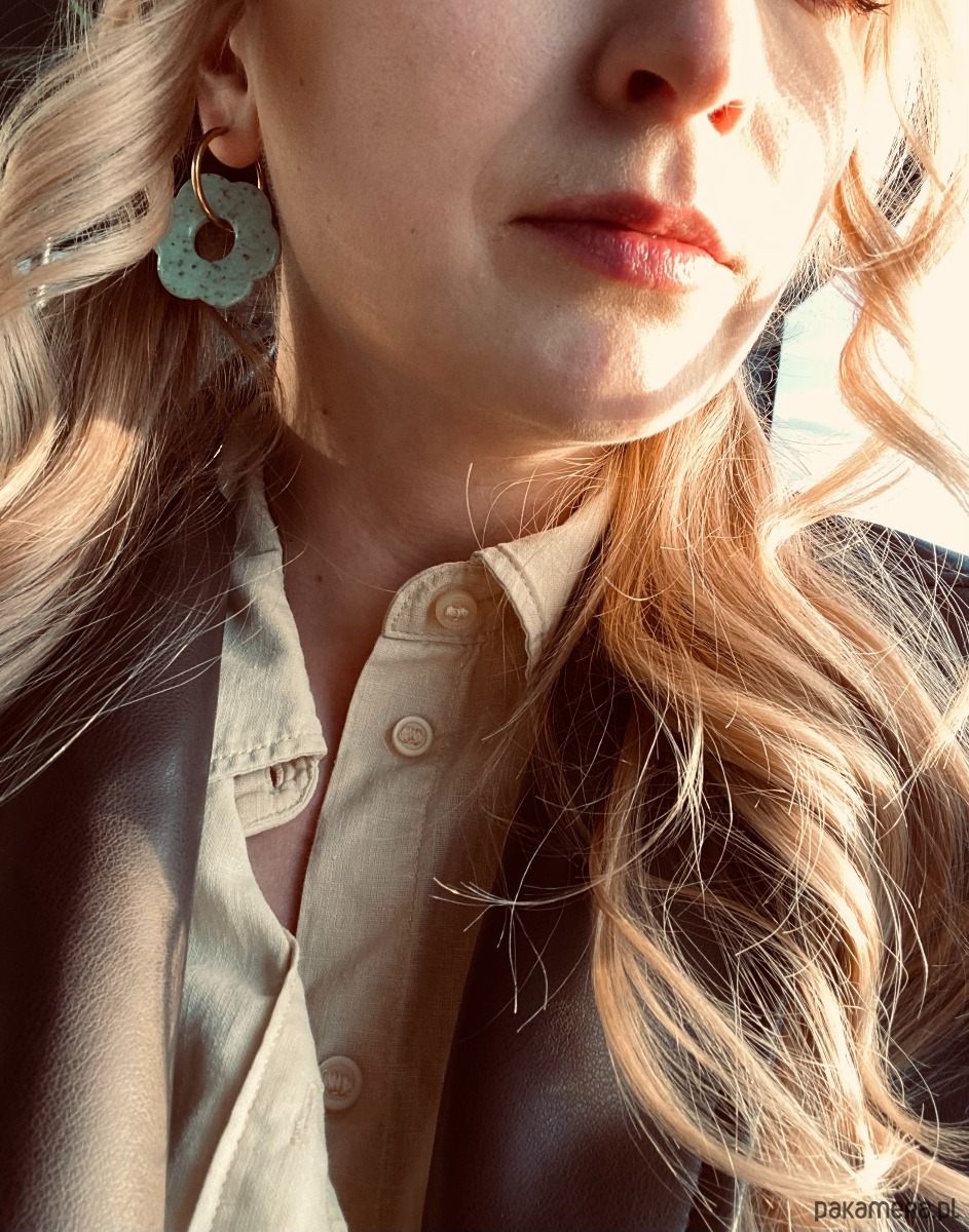 kolczyki z masy plastycznej Miętowe kolczyki kwiatki PEPPERMINT 1