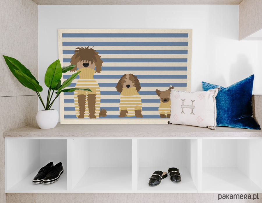 plakaty Psy w swetrach - plakat 50x70 cm fine art 4