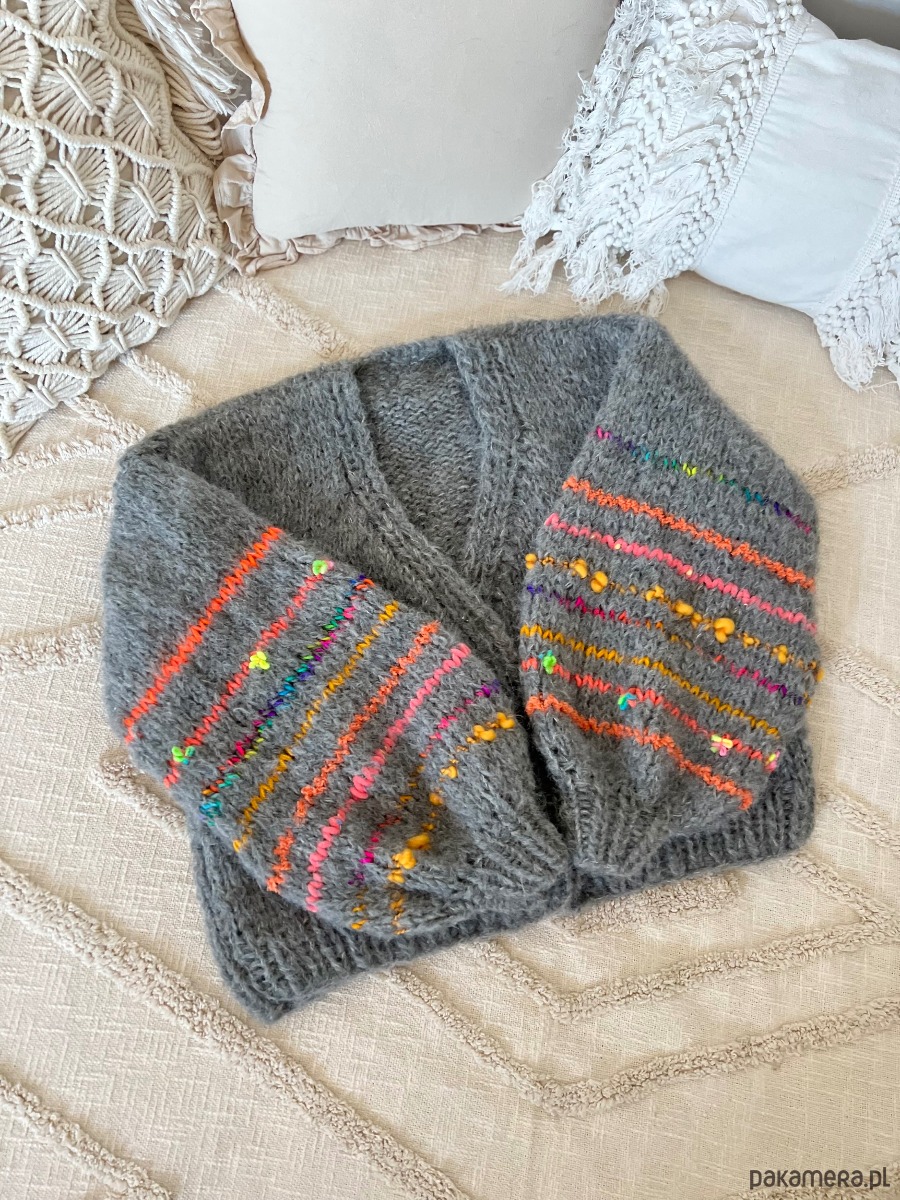 kardigany damskie Kardigan pomarańcze 4