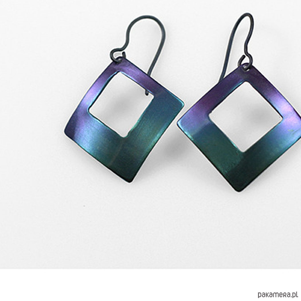 kolczyki - inne Tytanowe romby 1