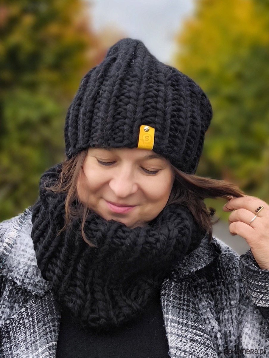 czapki damskie Wełniana czapka zimowa peruvian WOOLY czarna 1