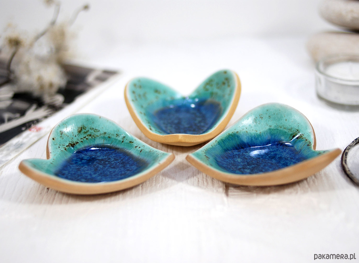 pojemniki na biżuterię Ceramiczna miseczka na obrączki, biżuterię - laguna 2