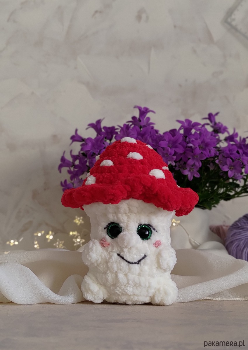 misie i maskotki Muchomorek pluszowy czerwony, Zabawka grzybek, Prezent dla dziecka 1