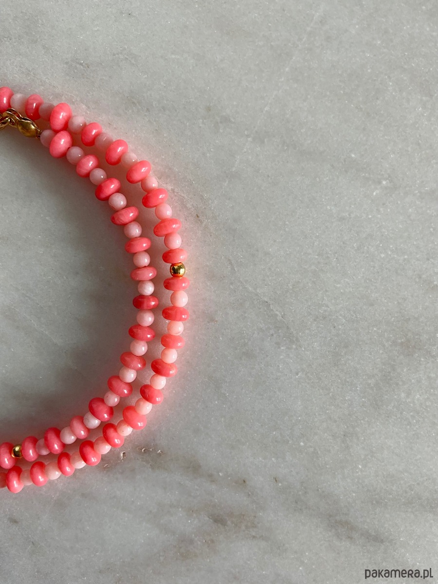 korale Różowy naszyjnik z koralu 2