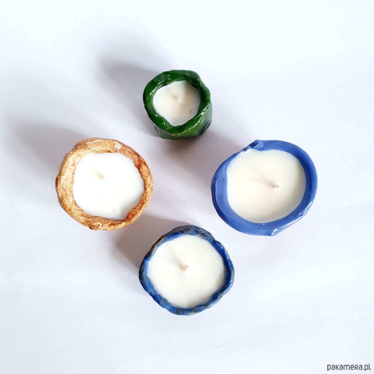 świeczniki i świece Zestaw świec sojowych w ręcznie robionej ceramice 3