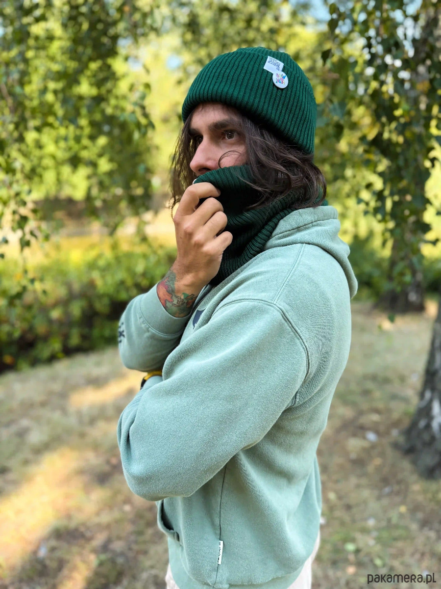 czapki damskie Męska czapka beanie z bawełny logo kolorowe Zielony 3