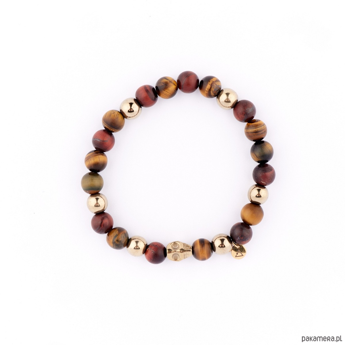 biżuteria męska Set 2 męskich bransoletek - elegancki brąz ze złotem 1