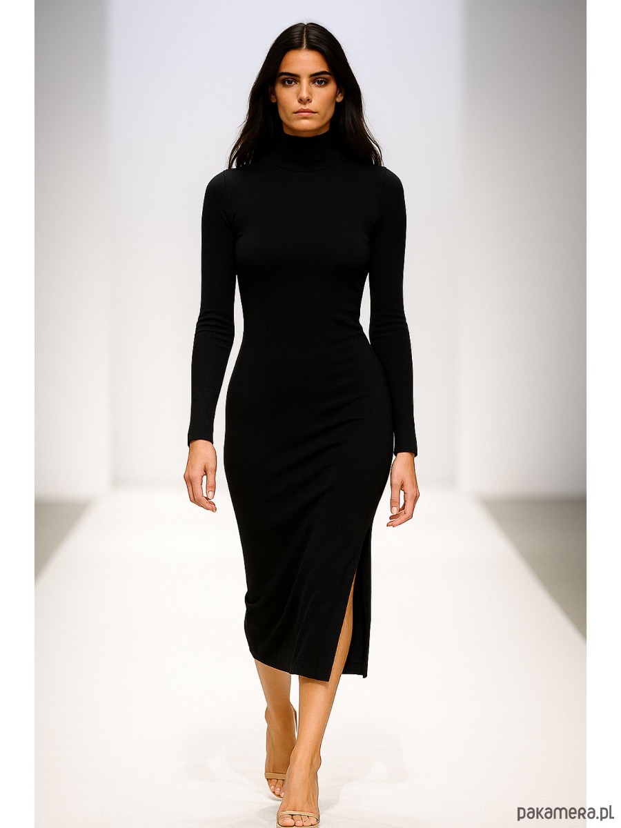 sukienki midi damskie Sukienka  czarna  YY300059 1
