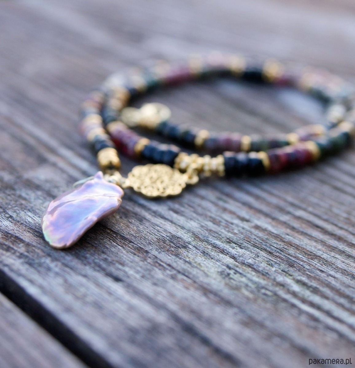 złote naszyjniki Naszyjnik z turmalinów 1