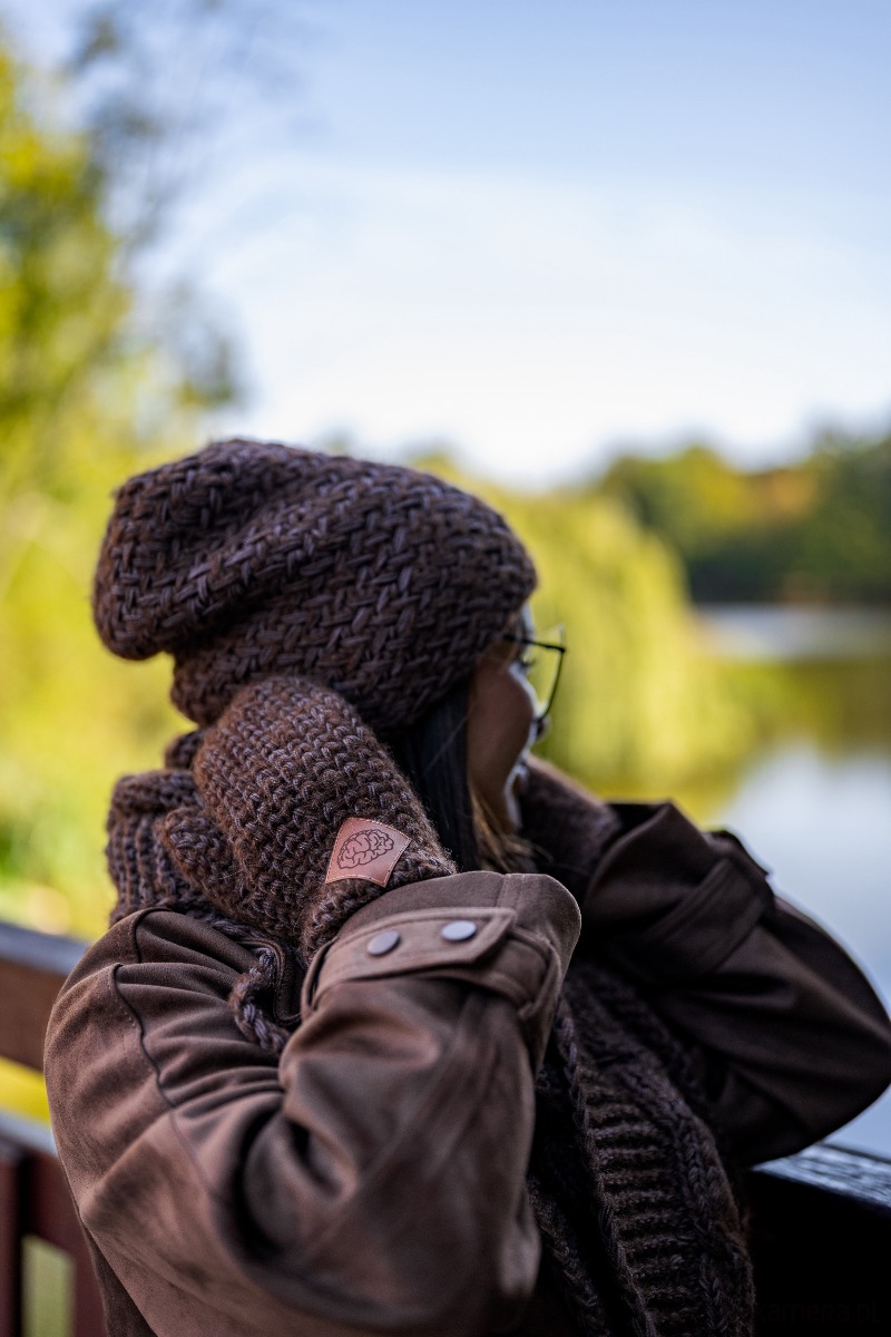 czapki damskie Czapka MERINO Explorer Brązowy 1