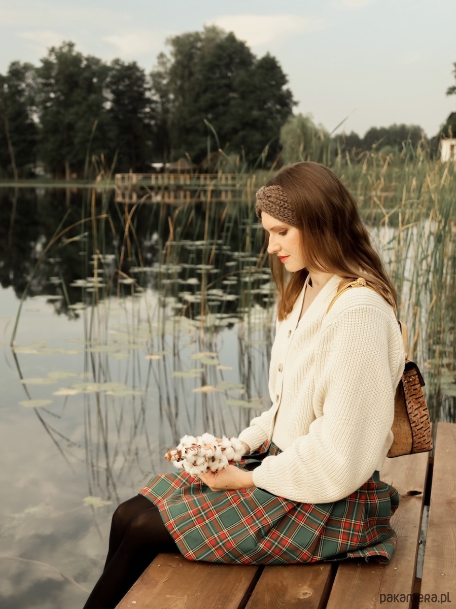 opaski do włosów Brązowa opaska z wełny merino i alpaki 5