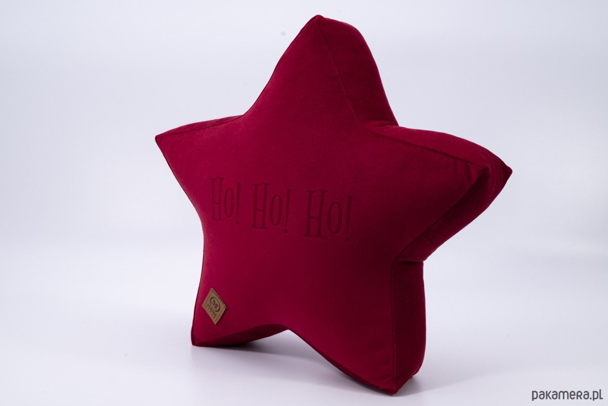 dekoracje świąteczne Poduszka dekoracyjna gwiazdka, świąteczna velvetowa - grawer HO! HO! HO! 2