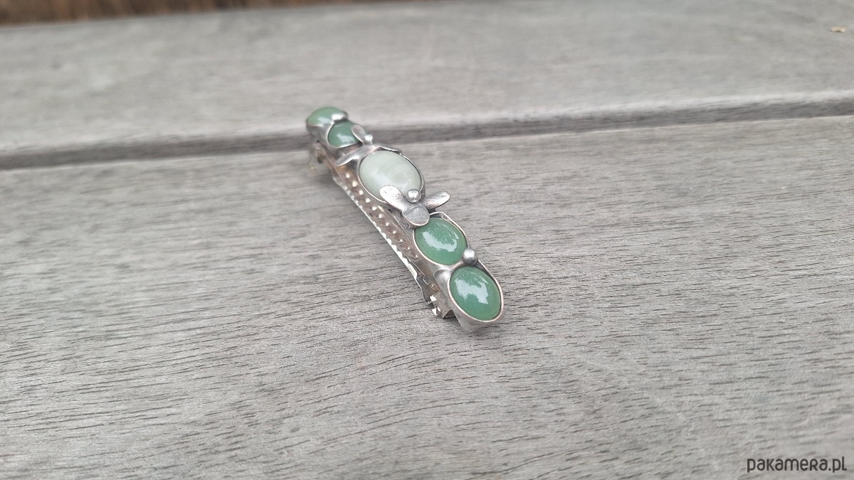 spinki i klamry do włosów Agaty na zielono - klamra do włosów 3