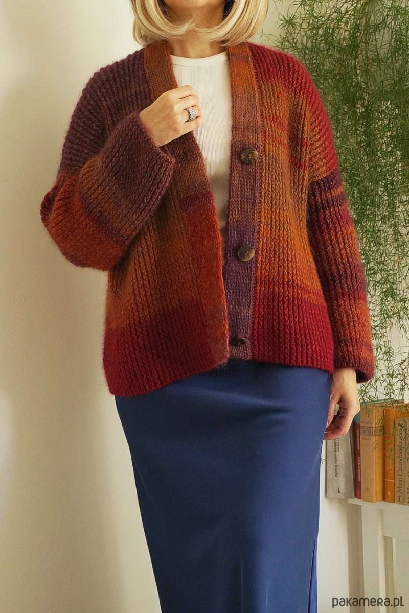 kardigany damskie Kardigan Poema - dzikie wino 6