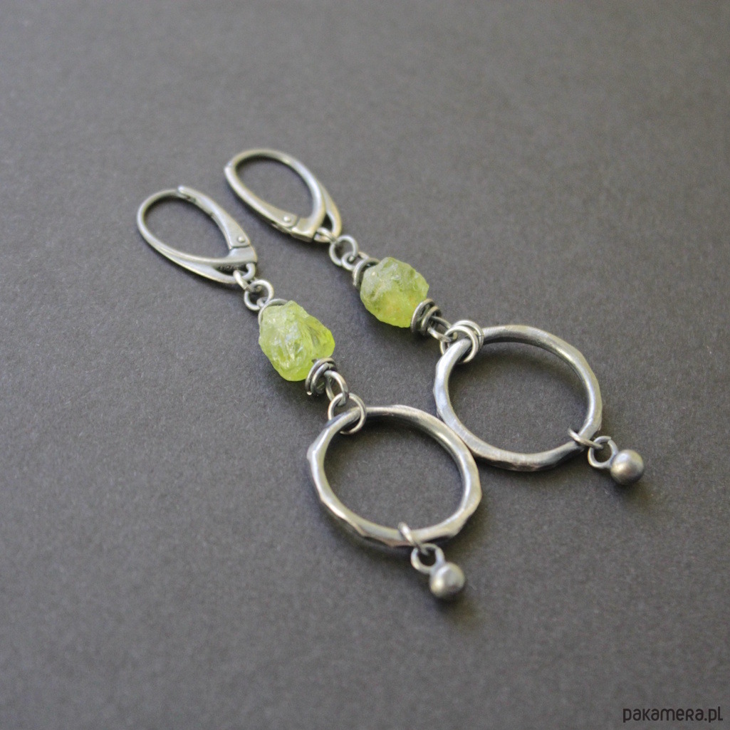 kolczyki z kamieniami Kolczyki dwie limonki 1