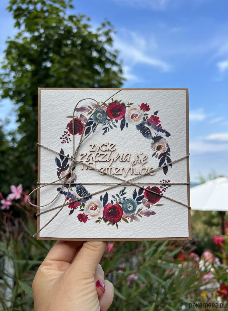 kartki scrapbooking Podziękowanie za współpracę - Kartka ręcznie robiona z okazji emerytury 1
