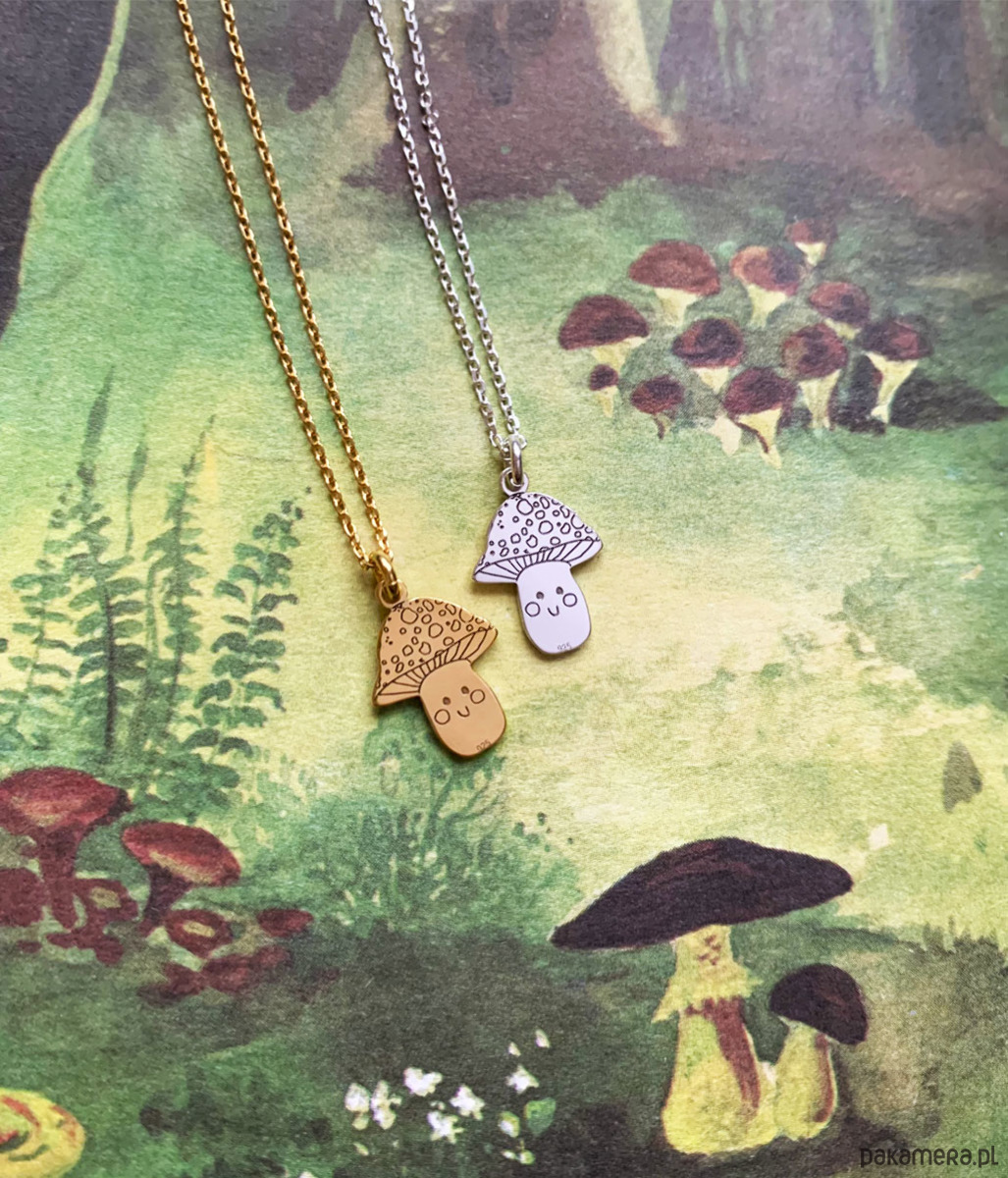 srebrne naszyjniki Happy Amanita - Muchomor - Naszyjnik - Grzybek 1