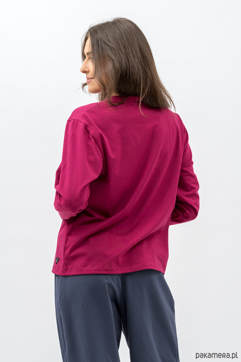 bluzki z długim rękawem damskie Longsleeve ,, LILY"  amarant 2