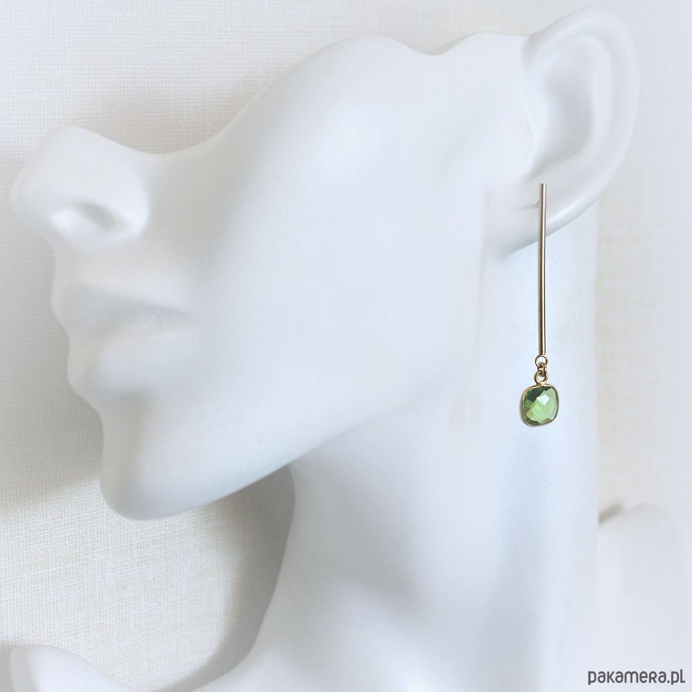 kolczyki pozłacane Eleganckie kolczyki pozłacane Peridot 2