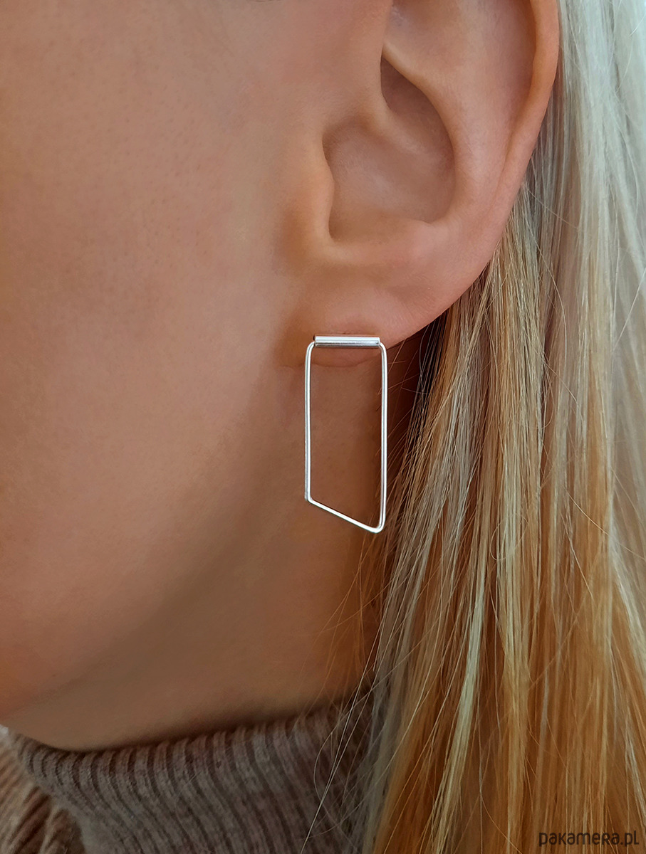 kolczyki srebrne Kolczyki srebrne  Ruchome Asymetryczne Skosy 2