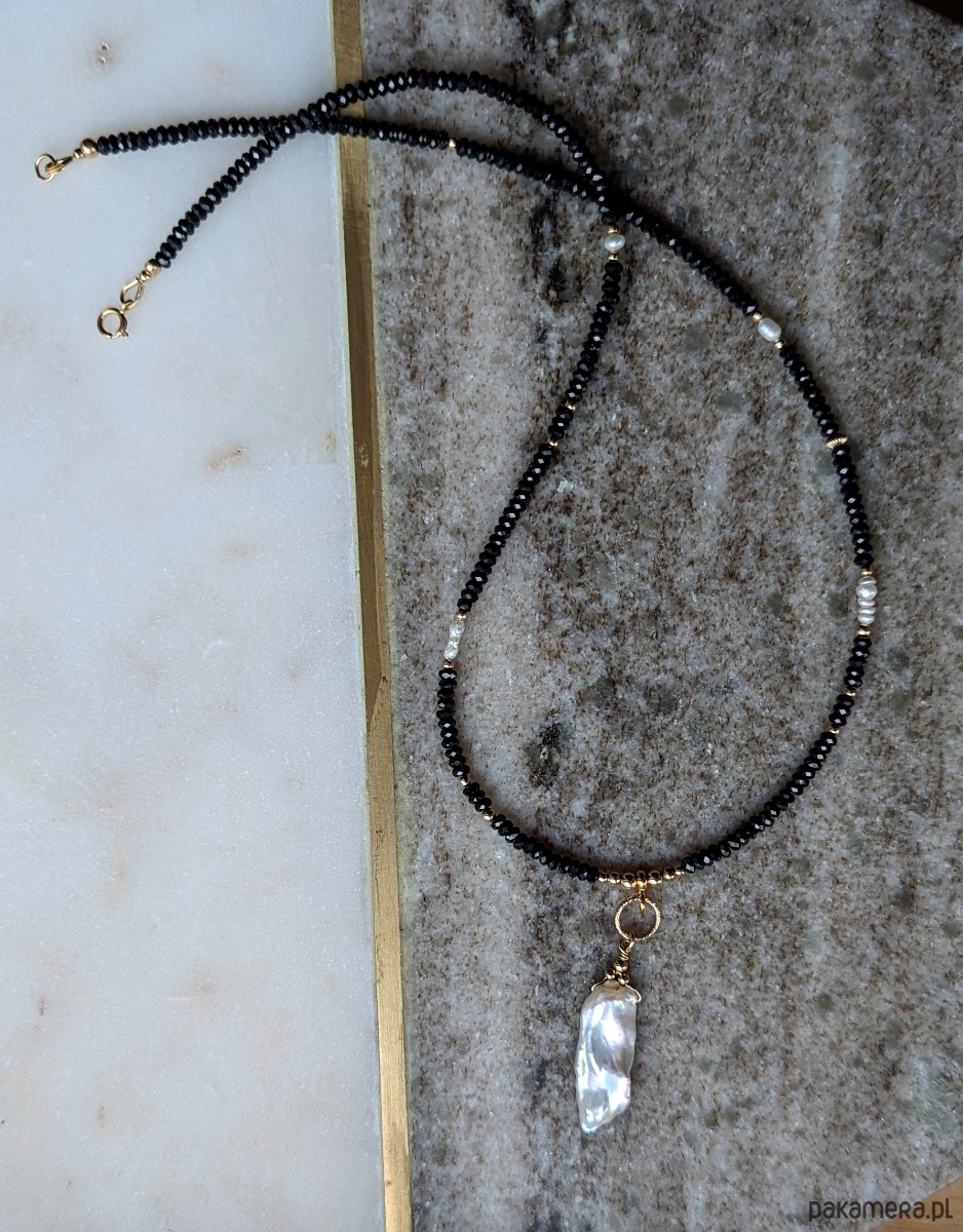 złote naszyjniki Naszyjnik szlachetny z piękną perłą 3