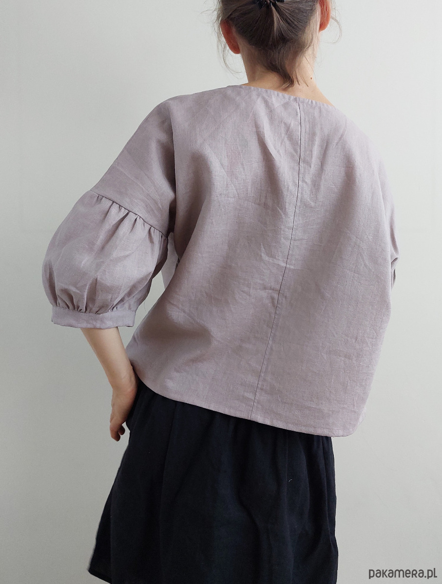 bluzki - inne Bluzka "COSMOS" 100% len, old rose 3