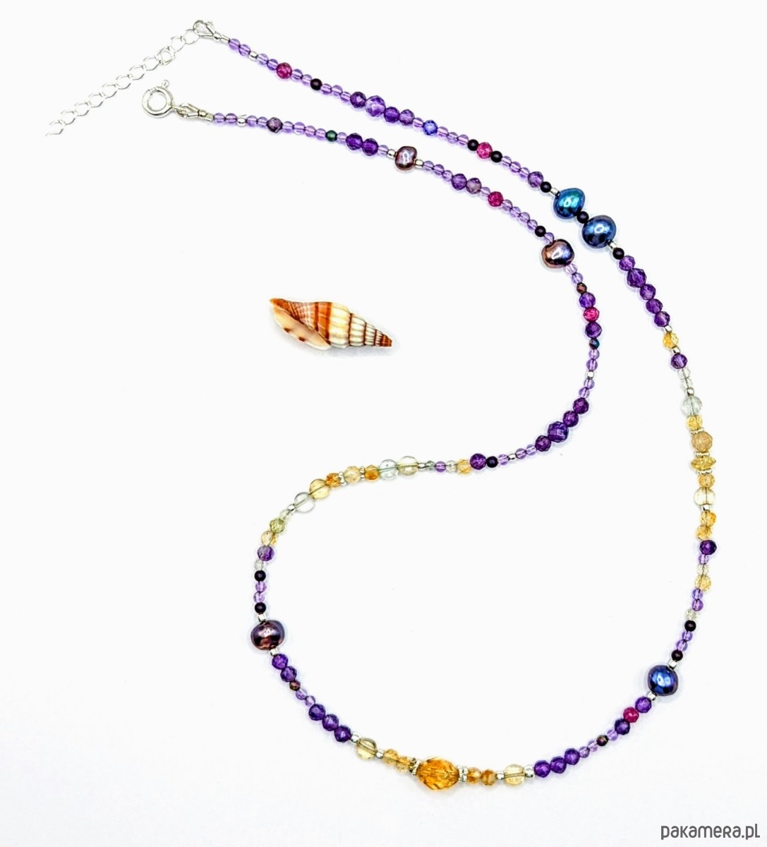 srebrne naszyjniki Naszyjnik z ametystem i cytrynem ombre 1