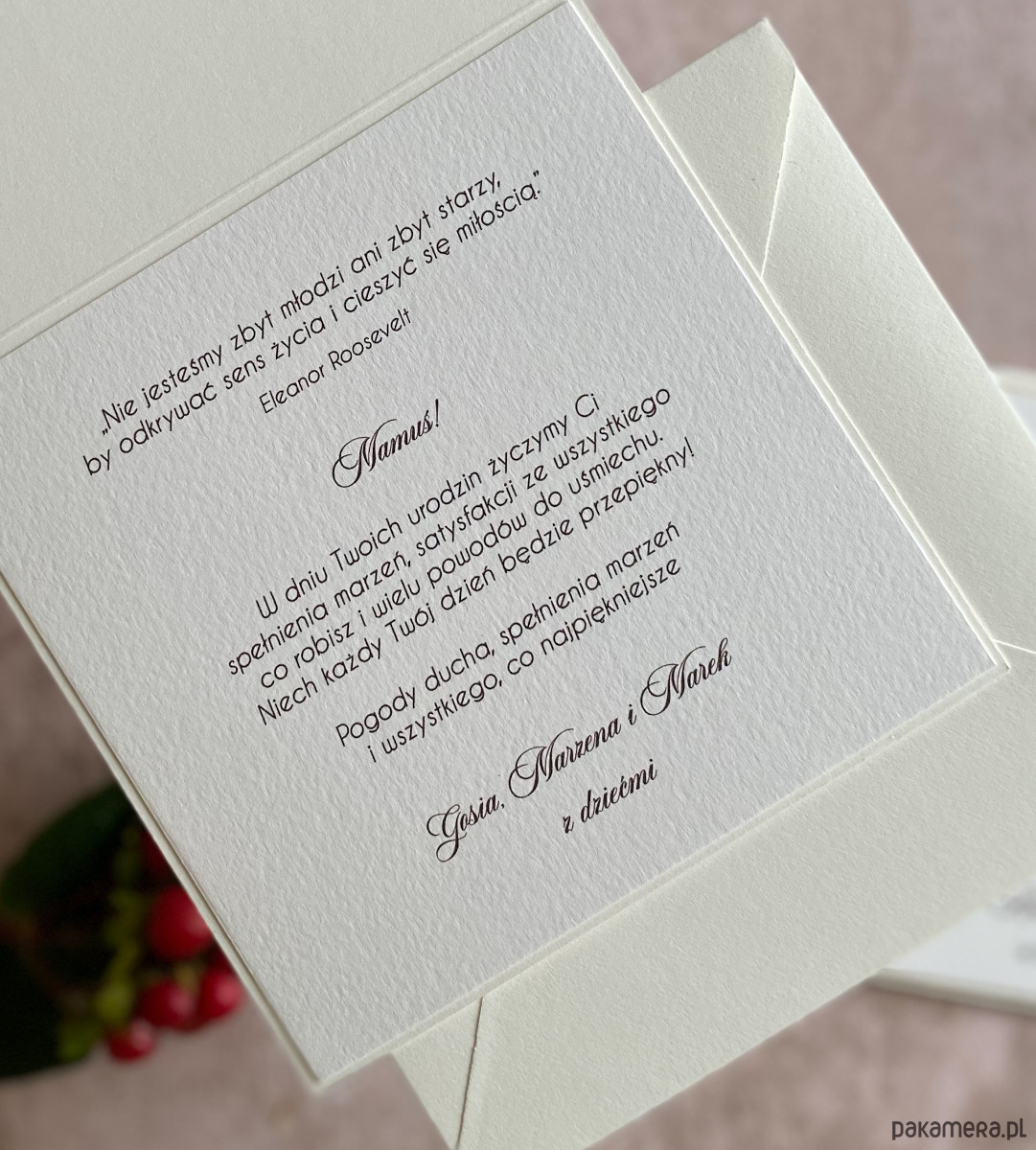 kartki scrapbooking Kartka urodzinowa z kopertą prezentową, BH 75 3