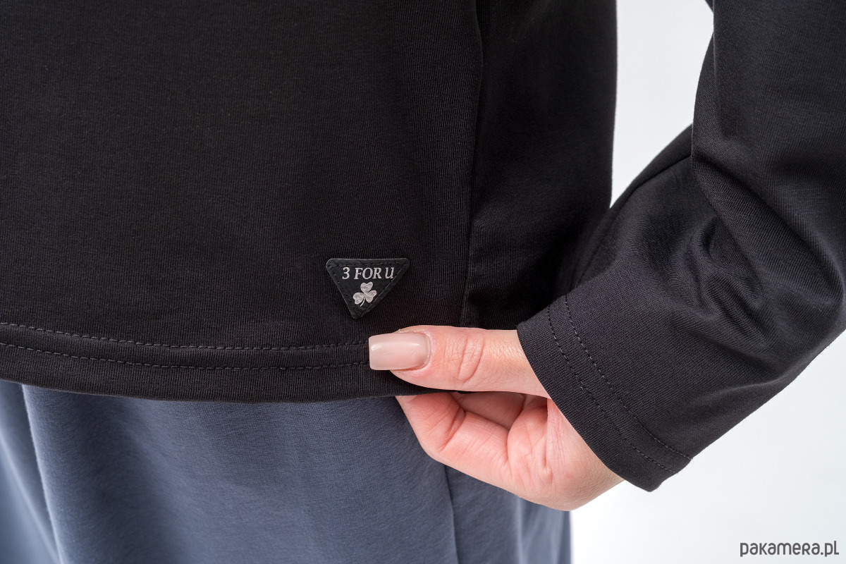 bluzki z długim rękawem damskie Longsleeve ,, LILY"  czarny 3