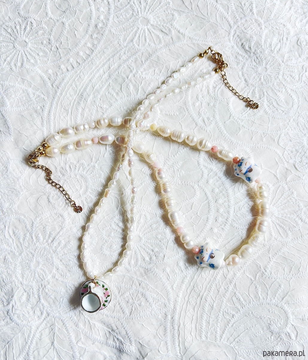 korale Naszyjnik z  pereł Lucky Cat 4