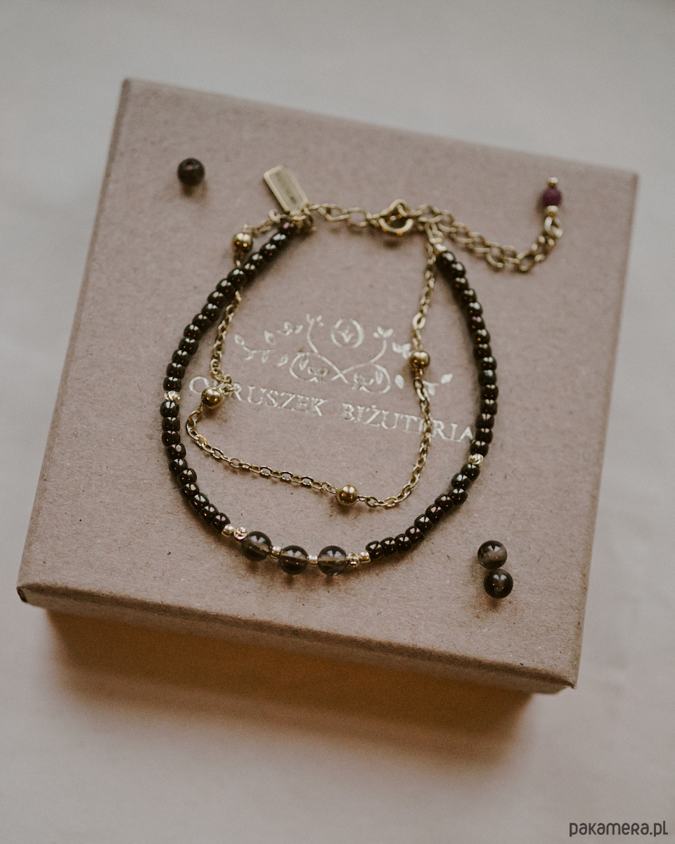 bransoletki z kamieni naturalnych Październikówka, bransoletka miesiąca z kwarcem dymnym 4