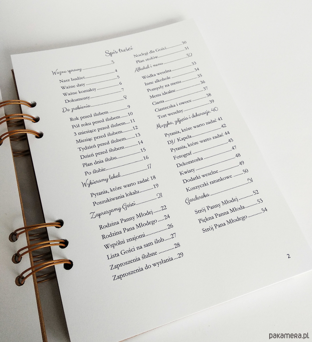 kalendarze i plannery Planer ślubny organizer terminarz planner złoty 2