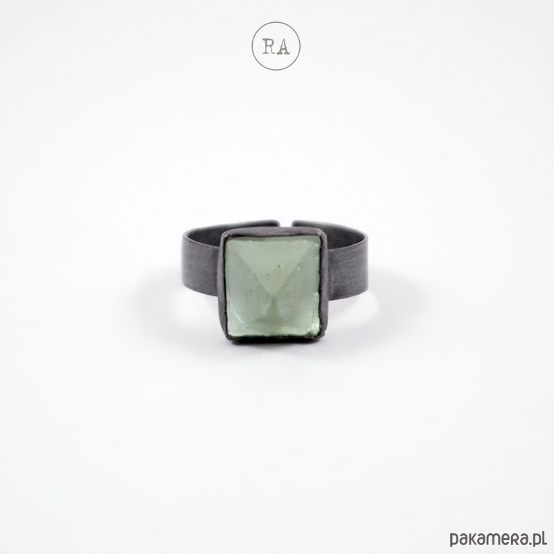 pierścionki srebrne Fluoryt: srebrny pierścień regulowany oksydowany 3