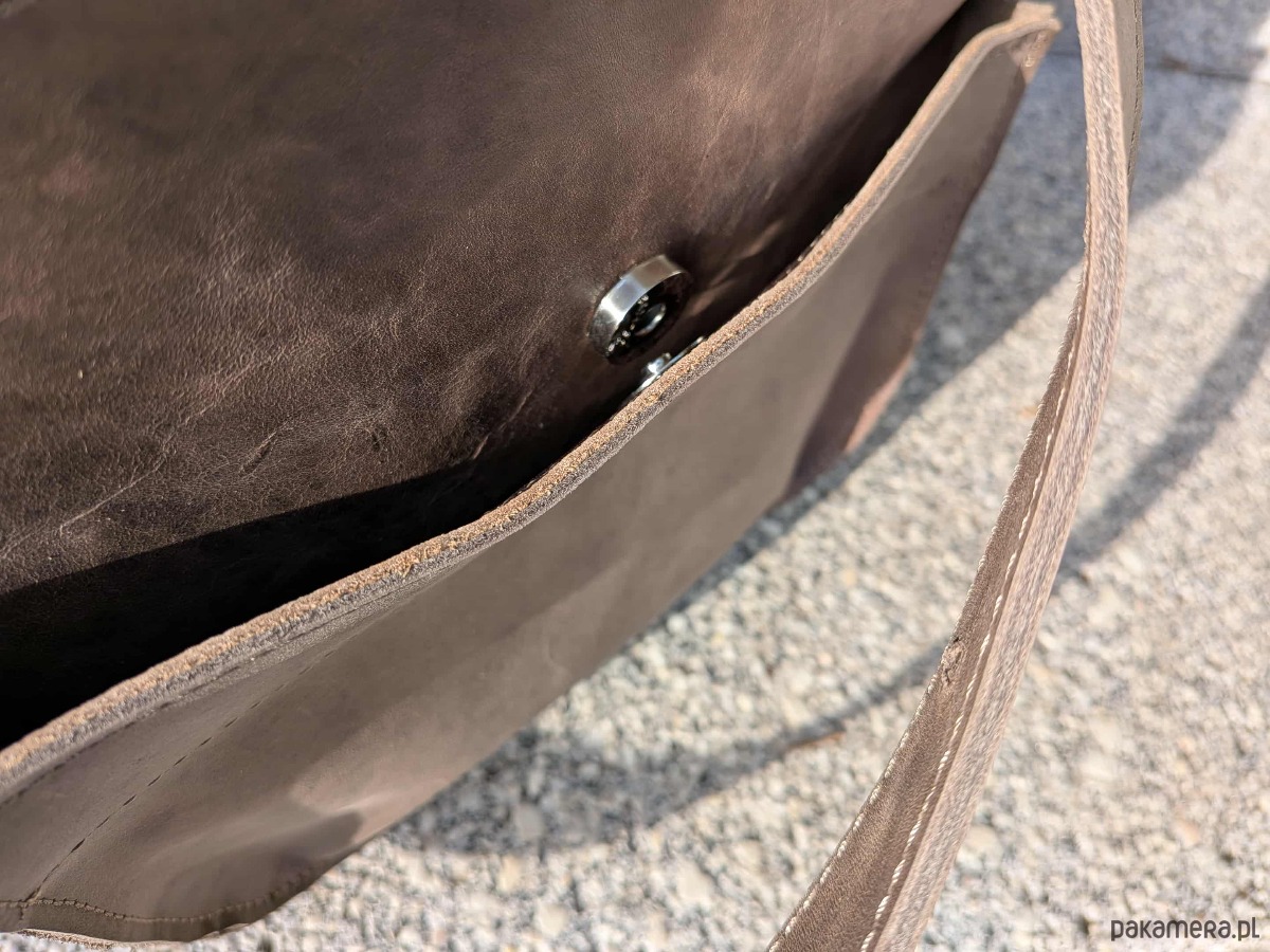 torby na ramię Brązowa kakaowa skórzana torebka listonoszka 5