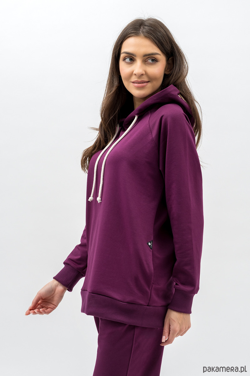 bluza z kapturem damska Bluza z kapturem  ,,SEHER" bakłażan 1