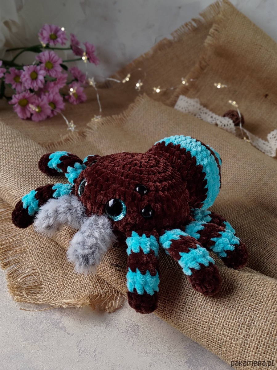 misie i maskotki Duży pajączek pluszowy, Przytulanka dla dziecka, Zabawka na prezent 5