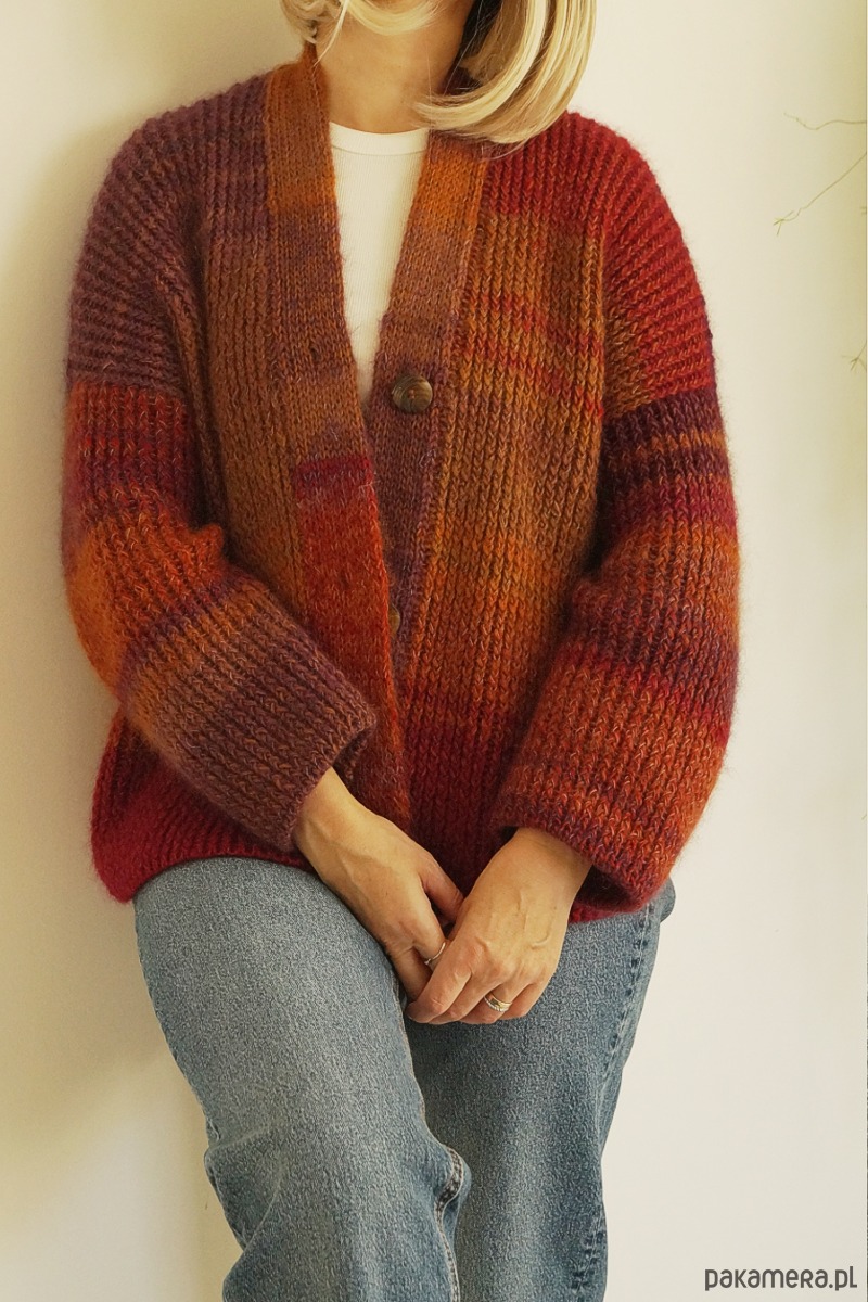 kardigany damskie Kardigan Poema - dzikie wino 3