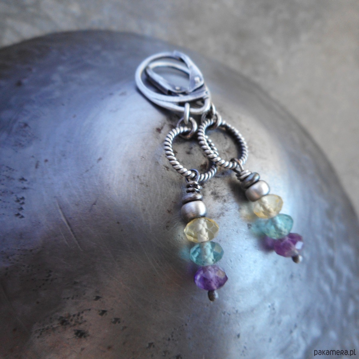 kolczyki srebrne Fluoryty srebro 925 2