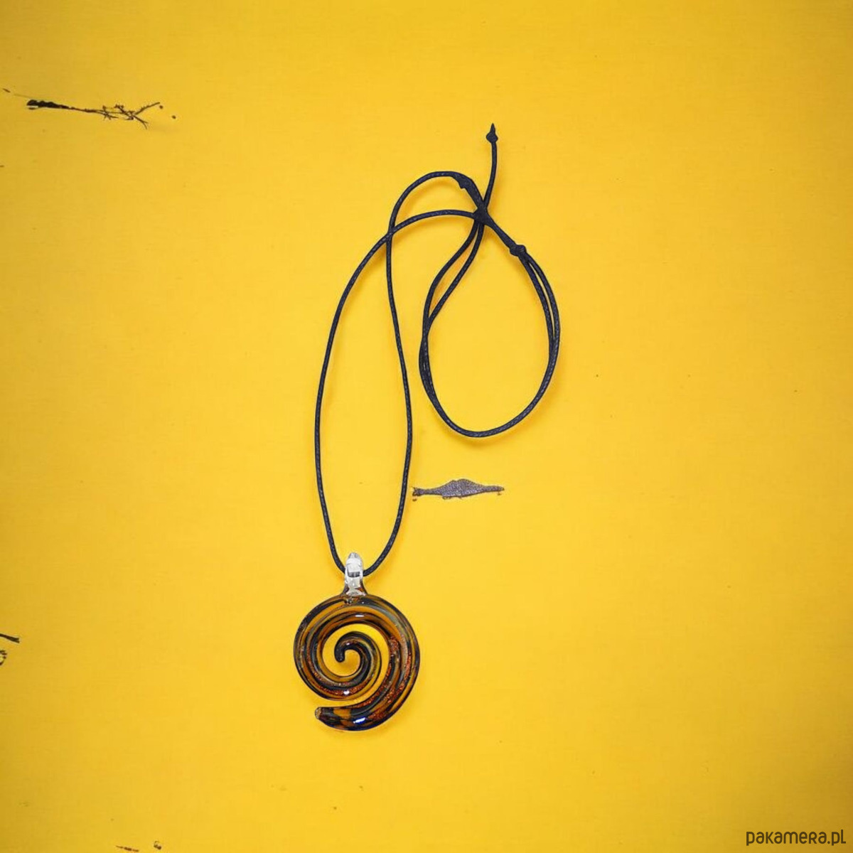 wisiory Spirala brązowy wisior muśnięty złotym słońcem 5