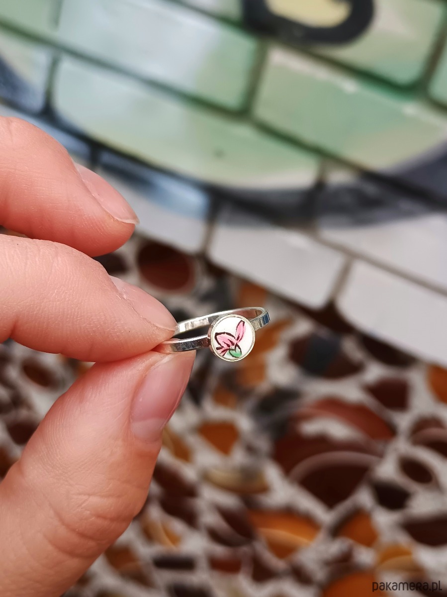 pierścionki - różne Pierścionek z kwiatkiem srebrny 3