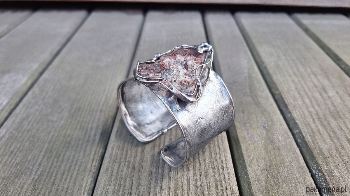 bransoletki wire wrapping Szalony agat - bransoletka regulowana 2