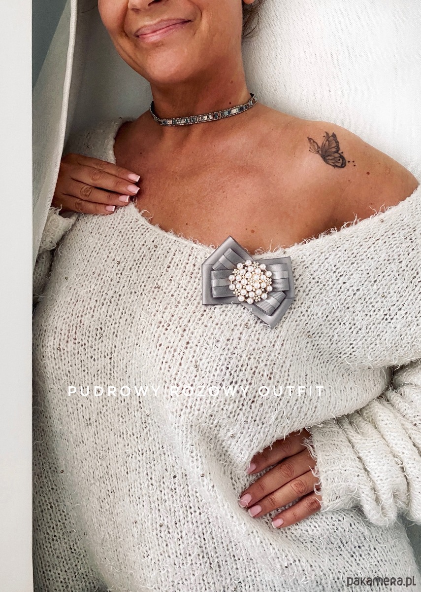 broszki Black & White Brosza   z perłami  NEW 9