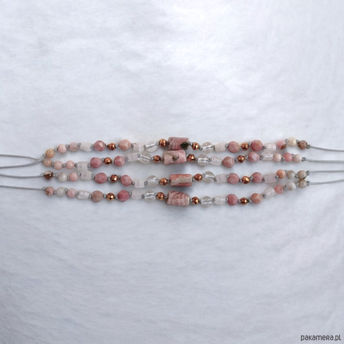 bransoletki z kamieni naturalnych SELF LOVE - amulet - RODOCHROZYT, rodonit, opal, k.górski,  k.różowy 1