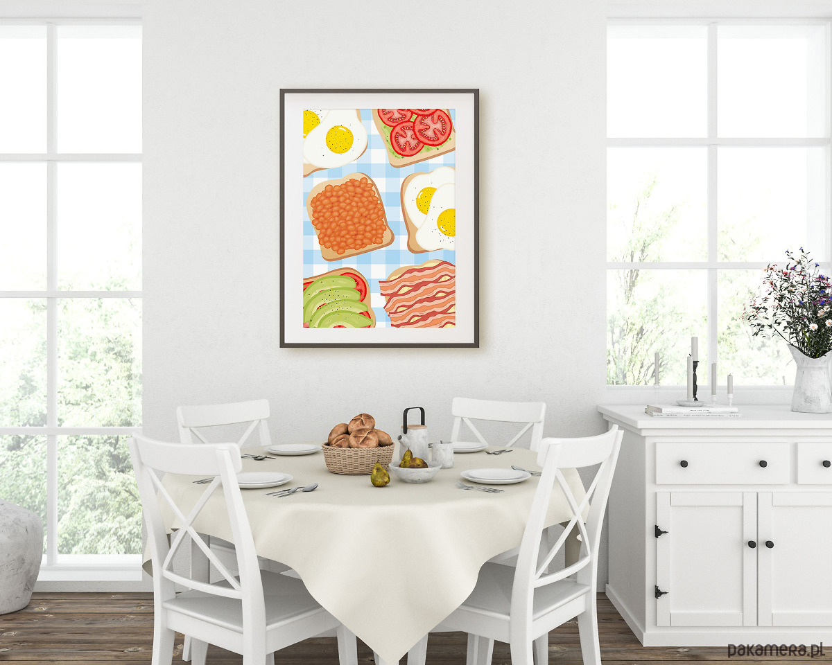 plakaty Plakat Idealne śniadanie na talerzu 2 3