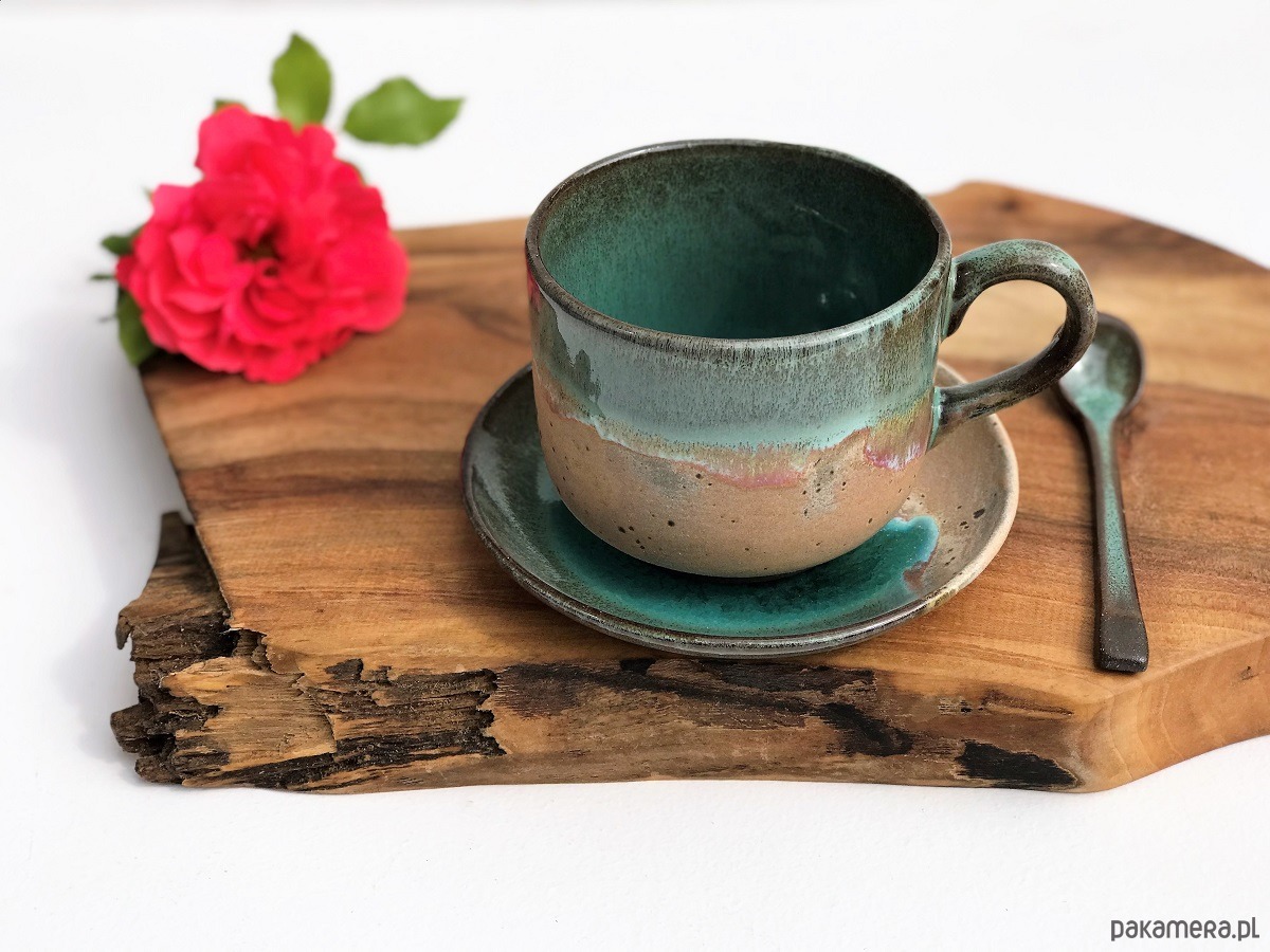 filiżanki Kubek ceramiczny  Duża filiżanka ze spodkiem 1