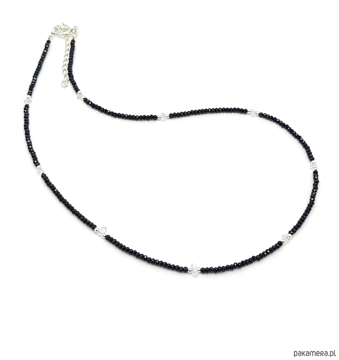 srebrne naszyjniki Naszyjnik - obróżka, z diamencikami 1