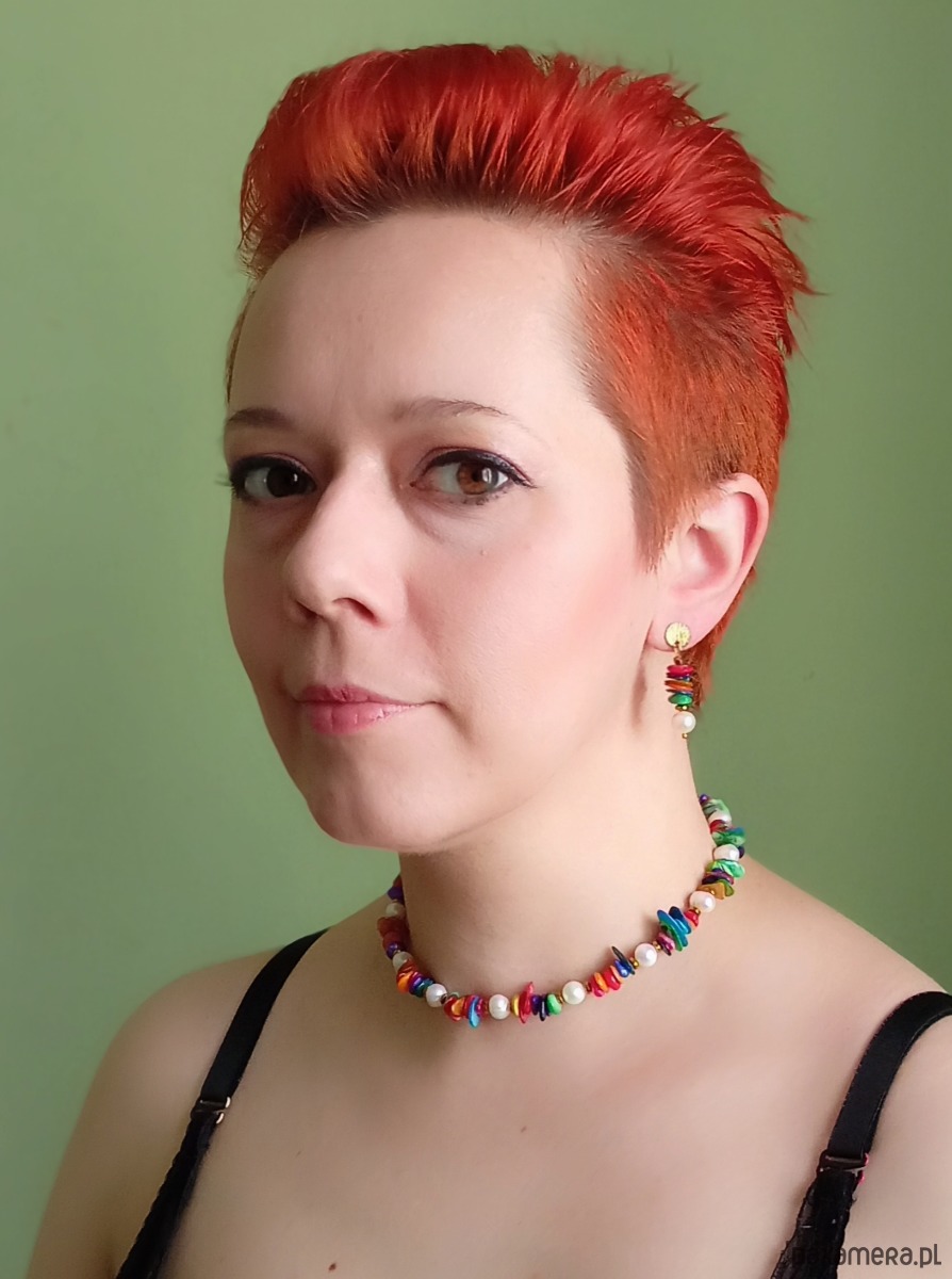 chokery Multikolorowy naszyjnik : choker : perły & masa perłowa 1