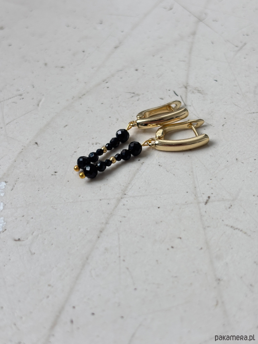 kolczyki pozłacane Kolczyki pozłacane onyks 2