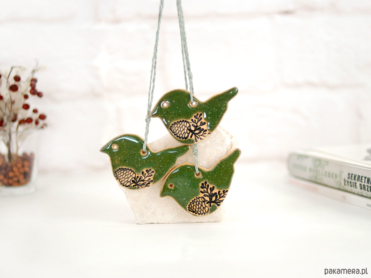 ozdoby choinkowe Zielone ptaszki - ozdoby choinkowe 2